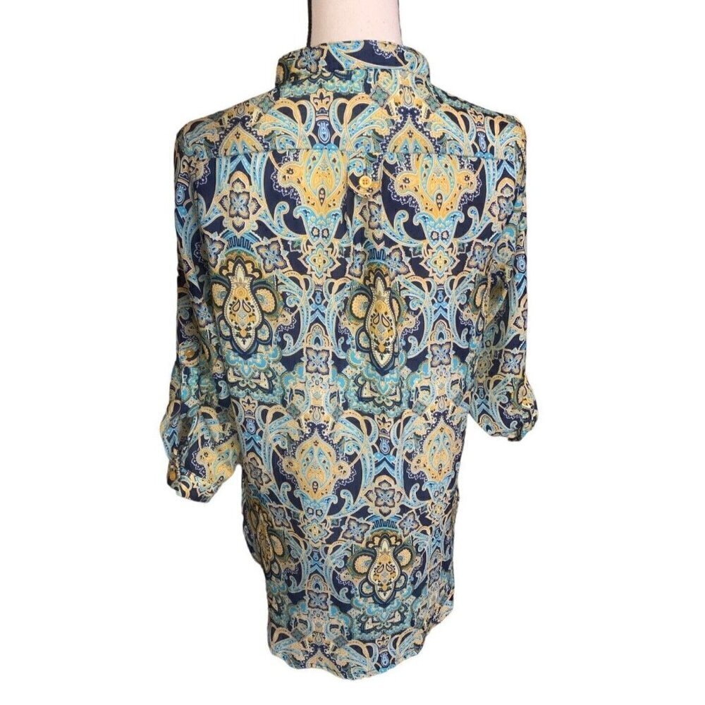 Love Tree Womens Tunic Blouse Size S Multi Colored Paisley Boho Print - Picture 3 of 16